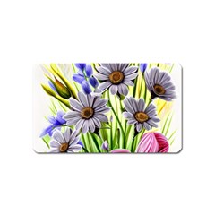 Expressive Watercolor Flowers Botanical Foliage Magnet (name Card) by GardenOfOphir