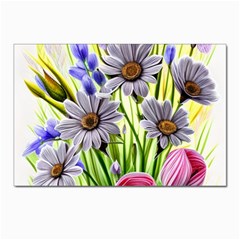 Expressive Watercolor Flowers Botanical Foliage Postcard 4 x 6  (pkg Of 10) by GardenOfOphir