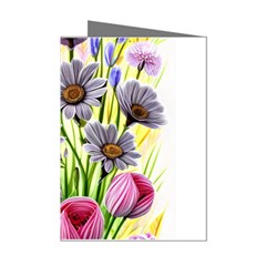 Expressive Watercolor Flowers Botanical Foliage Mini Greeting Cards (pkg Of 8) by GardenOfOphir