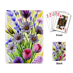 Expressive Watercolor Flowers Botanical Foliage Playing Cards Single Design (rectangle) by GardenOfOphir