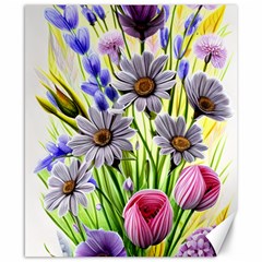 Expressive Watercolor Flowers Botanical Foliage Canvas 8  X 10  by GardenOfOphir