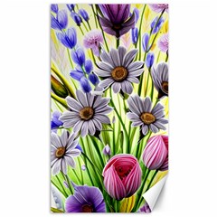 Expressive Watercolor Flowers Botanical Foliage Canvas 40  X 72  by GardenOfOphir