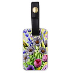 Expressive Watercolor Flowers Botanical Foliage Luggage Tag (one Side) by GardenOfOphir