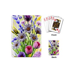 Expressive Watercolor Flowers Botanical Foliage Playing Cards Single Design (mini) by GardenOfOphir