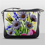 Expressive Watercolor Flowers Botanical Foliage Messenger Bag Front