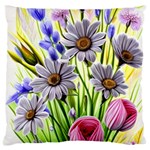 Expressive Watercolor Flowers Botanical Foliage Large Cushion Case (Two Sides) Front