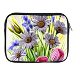 Expressive Watercolor Flowers Botanical Foliage Apple iPad 2/3/4 Zipper Cases Front