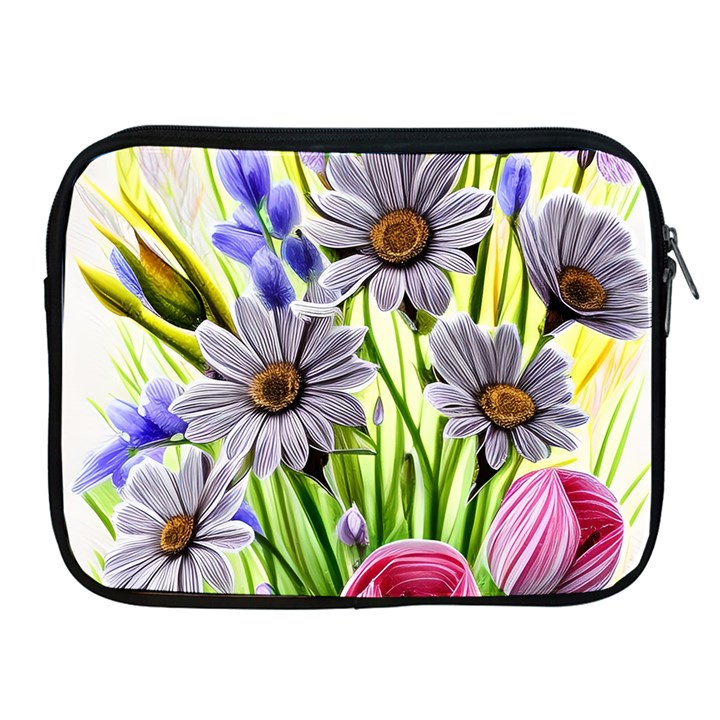 Expressive Watercolor Flowers Botanical Foliage Apple iPad 2/3/4 Zipper Cases