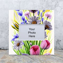 Expressive Watercolor Flowers Botanical Foliage White Box Photo Frame 4  X 6  by GardenOfOphir