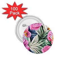 Delightful Watercolor Flowers And Foliage 1 75  Buttons (100 Pack)  by GardenOfOphir