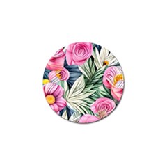 Delightful Watercolor Flowers And Foliage Golf Ball Marker by GardenOfOphir