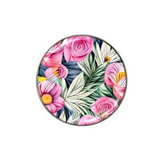 Delightful Watercolor Flowers And Foliage Hat Clip Ball Marker by GardenOfOphir