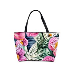 Delightful Watercolor Flowers And Foliage Classic Shoulder Handbag by GardenOfOphir