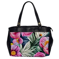 Delightful Watercolor Flowers And Foliage Oversize Office Handbag by GardenOfOphir