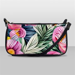 Delightful Watercolor Flowers And Foliage Shoulder Clutch Bag by GardenOfOphir