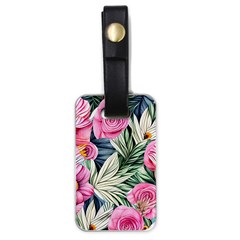 Delightful Watercolor Flowers And Foliage Luggage Tag (one Side) by GardenOfOphir