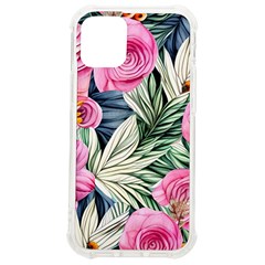 Delightful Watercolor Flowers And Foliage Iphone 12 Mini Tpu Uv Print Case	