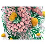 Coral Watercolor Flowers Botanical Foliage One Side Premium Plush Fleece Blanket (Extra Small) 40 x30  Blanket Front