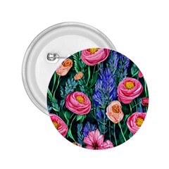 Cute Watercolor Flowers And Foliage 2 25  Buttons by GardenOfOphir