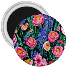 Cute Watercolor Flowers And Foliage 3  Magnets by GardenOfOphir