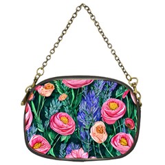 Cute Watercolor Flowers And Foliage Chain Purse (two Sides) by GardenOfOphir