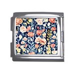 Exquisite Watercolor Flowers And Foliage Mega Link Italian Charm (18mm) Front