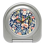 Exquisite Watercolor Flowers And Foliage Travel Alarm Clock Front