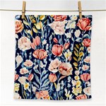 Exquisite Watercolor Flowers And Foliage Face Towel Front