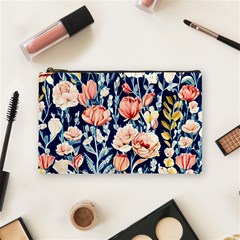 Exquisite Watercolor Flowers And Foliage Cosmetic Bag (medium) by GardenOfOphir