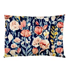 Exquisite Watercolor Flowers And Foliage Pillow Case (two Sides) by GardenOfOphir