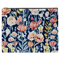 Exquisite Watercolor Flowers And Foliage Cosmetic Bag (xxxl) by GardenOfOphir