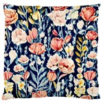 Exquisite Watercolor Flowers And Foliage Standard Premium Plush Fleece Cushion Case (Two Sides) Back