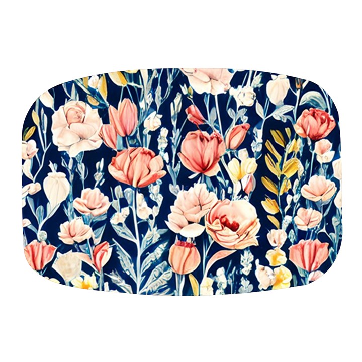 Exquisite Watercolor Flowers And Foliage Mini Square Pill Box