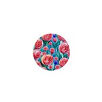 Brilliantly Hued Watercolor Flowers In A Botanical 1  Mini Magnets Front