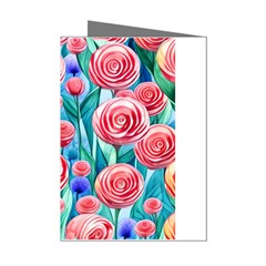 Brilliantly Hued Watercolor Flowers In A Botanical Mini Greeting Cards (pkg Of 8) by GardenOfOphir