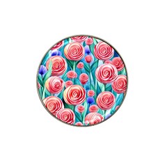 Brilliantly Hued Watercolor Flowers In A Botanical Hat Clip Ball Marker (10 Pack) by GardenOfOphir