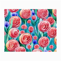 Brilliantly Hued Watercolor Flowers In A Botanical Small Glasses Cloth by GardenOfOphir