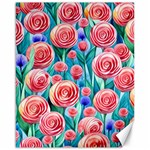 Brilliantly Hued Watercolor Flowers In A Botanical Canvas 16  x 20  15.75 x19.29  Canvas - 1