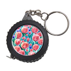 Brilliantly Hued Watercolor Flowers In A Botanical Measuring Tape by GardenOfOphir