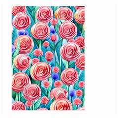 Brilliantly Hued Watercolor Flowers In A Botanical Large Garden Flag (two Sides) by GardenOfOphir