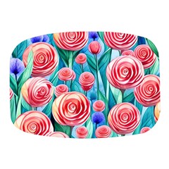 Brilliantly Hued Watercolor Flowers In A Botanical Mini Square Pill Box by GardenOfOphir