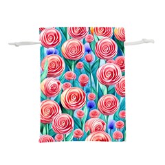 Brilliantly Hued Watercolor Flowers In A Botanical Lightweight Drawstring Pouch (l) by GardenOfOphir