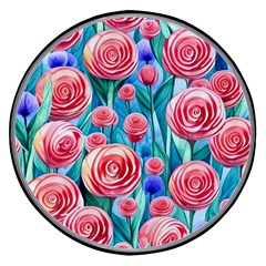 Brilliantly Hued Watercolor Flowers In A Botanical Wireless Fast Charger(black) by GardenOfOphir