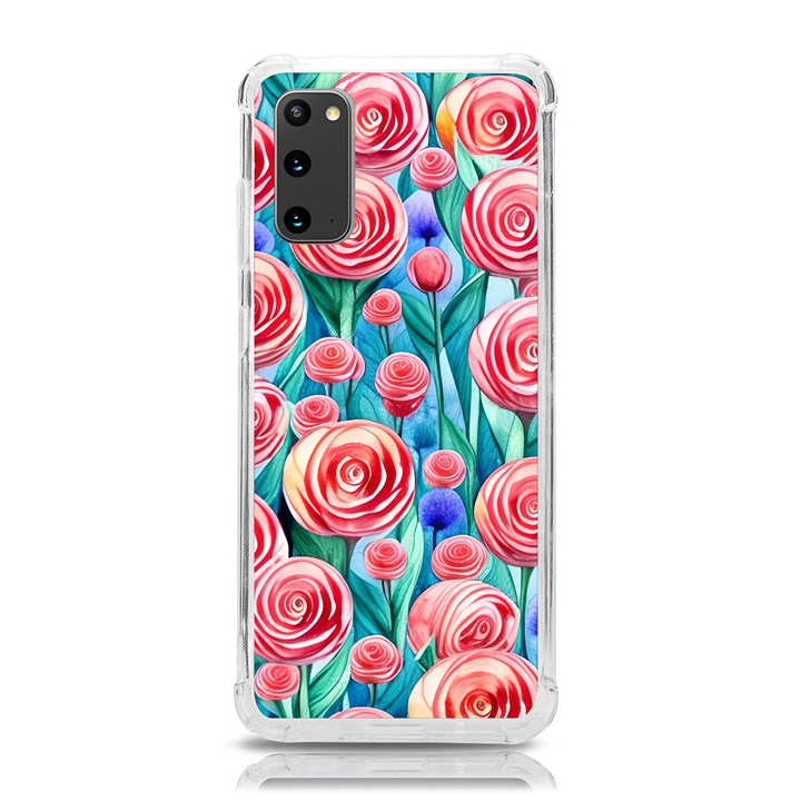 Brilliantly Hued Watercolor Flowers In A Botanical Samsung Galaxy S20 6.2 Inch TPU UV Case