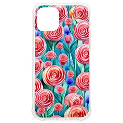 Brilliantly Hued Watercolor Flowers In A Botanical Iphone 12/12 Pro Tpu Uv Print Case by GardenOfOphir