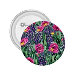 Dazzling Watercolor Flowers And Foliage 2 25  Buttons by GardenOfOphir