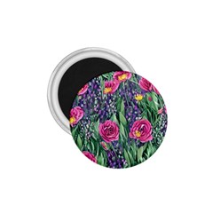 Dazzling Watercolor Flowers And Foliage 1 75  Magnets by GardenOfOphir