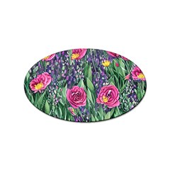 Dazzling Watercolor Flowers And Foliage Sticker Oval (100 Pack) by GardenOfOphir