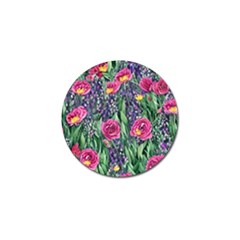 Dazzling Watercolor Flowers And Foliage Golf Ball Marker by GardenOfOphir