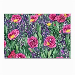 Dazzling Watercolor Flowers And Foliage Postcards 5  X 7  (pkg Of 10) by GardenOfOphir